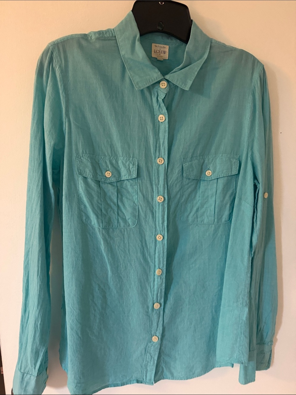J. Crew Aqua Button-Down Shirt